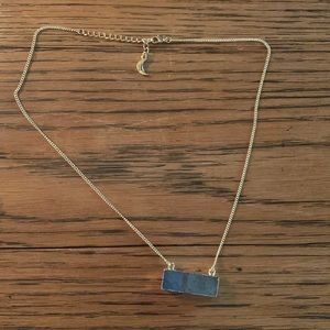 Luna North Gold tone and green stone necklace